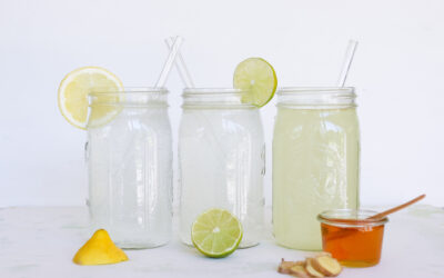 Zitronen-, Limette- oder Ingwerwasser