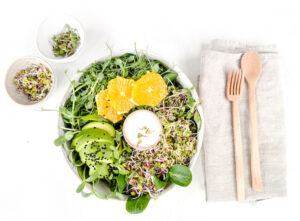 Sprossen und Microgreens im Salat